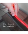 10m 8W/m Néon Flex LED Rouge - 24V, IP65, 9x16,5mm