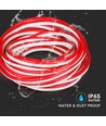 10m 8W/m Néon Flex LED Rouge - 24V, IP65, 9x16,5mm