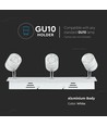 Spot sur rail 1 phase 3xGU10 - Blanc, 39cm, orientable, sans source lumineuse