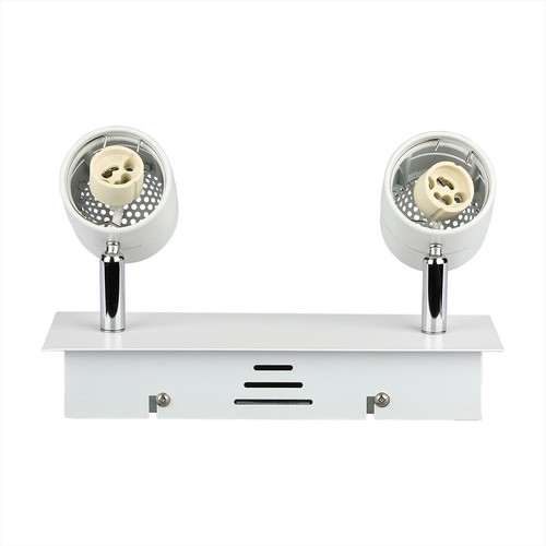 2x GU10 spot sur rail pour rail 1 phase - Blanc, aluminium, orientable, sans source lumineuse