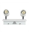 2x GU10 skinnespot til 1-faset skinne - Hvit, aluminium, justerbar, uten lyskilde