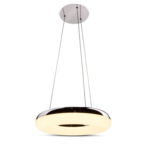 40W LED pendel, Ø40cm - 2800lm, 3000K, krom finish, inkl. lyskilde