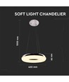 40W LED hanglamp, Ø40cm - 2800lm, 3000K, chroom finish, incl. lichtbron