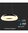 Suspension LED 40W, Ø40cm - 2800lm, 3000K, finition chrome, source lumineuse incluse