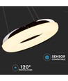 40W LED pendel, Ø40cm - 2800lm, 3000K, krom finish, inkl. ljuskälla