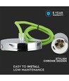 Suspension E27 en métal - Chrome, Vert