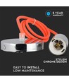 Suspension E27 en chrome avec câble orange - Ø3,6 cm, sans source lumineuse, IP20