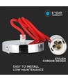 Suspension E27 en chrome avec câble rouge - Cylinder, Ø3,6 cm, sans source lumineuse