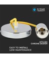 Suspension E27 en chrome avec câble jaune - Sans source lumineuse, design moderne