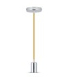 Suspension E27 en chrome avec câble beige - Max. 60W, Ø3,6cm, sans source lumineuse