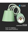 Suspension en béton vert, E27 - Ø50cm, hauteur 95cm, sans source lumineuse, garantie 5 ans