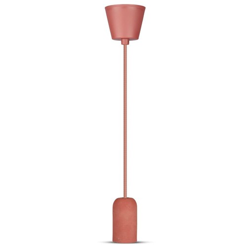 Suspension en béton rouge, douille E27 - Ronde, Ø5cm, sans source lumineuse, IP20 intérieur