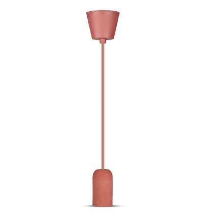 Rode betonnen hanglamp, E27 fitting - Rond, Ø5cm, zonder lichtbron, IP20 binnenshuis