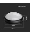 Plafonnier LED ovale 8W - IP54, noir, 18,7 x 12,6 cm, montage mur/plafond, source lumineuse incl.