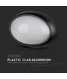 8W oval LED taklampa - IP54, svart, 18,7 x 12,6 cm, vägg/takmontering, inkl. ljuskälla