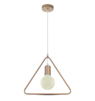 Geometrische driehoekige pendellamp, Champagne goud - E27 fitting, 1m snoer, metaal, max 60W