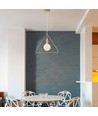 Suspension triangulaire géométrique, Champagne or - Douille E27, câble 1m, métal, max 60W