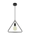 E27 pendellampa, geometrisk triangel - Matt svart, modern design, metallfinish