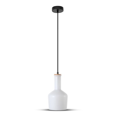 Lampe suspension en verre E27 - Blanc