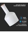 Lampe suspension en verre E27 - Blanc