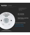 V-Tac Bevægelsessensor 360° PIR -  1000W, 6m, IP20 indendørs, 230V