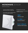 Détecteur de mouvement micro-ondes encastrable - max 300W LED, IP20, blanc, temps et luminosité réglables