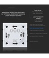 Détecteur de mouvement micro-ondes encastrable - max 300W LED, IP20, blanc, temps et luminosité réglables