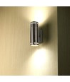 GU10 vägglampa med upp/ned ljus - Rostfritt stål, IP44 utomhus, utan ljuskälla