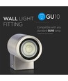 GU10 wandlamp met neerwaarts licht - IP44 buiten, roestvrij staal, zonder lichtbron