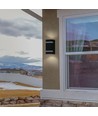 Applique murale carrée GU10 avec éclairage haut/bas - IP44 extérieur, noir, acier inoxydable, sans source lumineuse