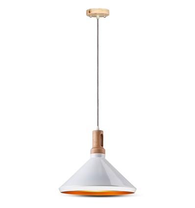 Boomtop IJzeren Hanglamp - Wit, E27