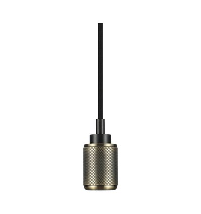 E27 pendelophæng i bronze aluminium - 1m stofledning, vertikale striber, max 60W, IP20