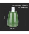 E27 fatning i grøn porcelæn - Max 60W, Ø4,7 x 6,4 cm, IP20 indendørs
