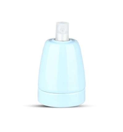 Douille E27 en porcelaine - Bleu, max 60W, Ø4,7 x 6,4 cm, IP20 intérieur