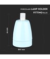E27 porseleinen fitting - Blauw, max 60W, Ø4,7 x 6,4 cm, IP20 binnenshuis