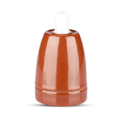 E27 porseleinen fitting, bruin - Max 60W, Ø4,7 x 6,4 cm, IP20 binnen