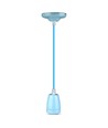 Kit douille E27 en porcelaine, bleu - Max 60W, Ø10,5cm, avec câble, suspension