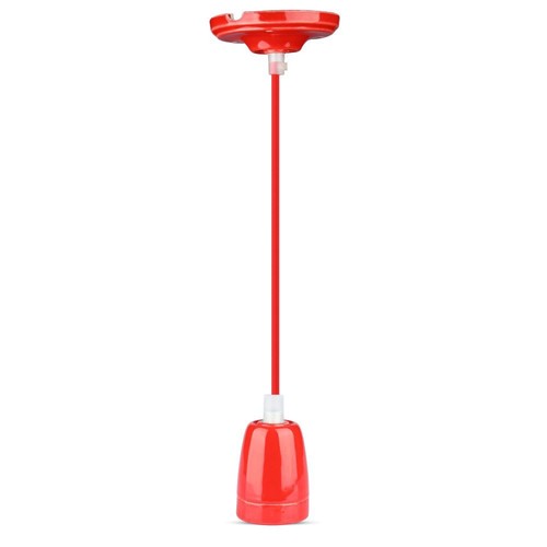 Lampe en porcelaine haute fréquence avec douille E27 - rouge