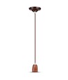 Suspension E27 en porcelaine, marron - Max 60W, Ø4,7cm, câble 68cm, sans source lumineuse