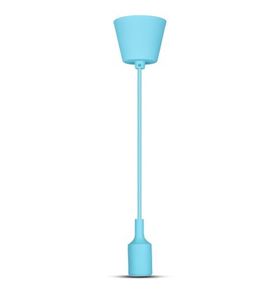 Suspension E27 en silicone bleu clair - câble 1m, sans source lumineuse