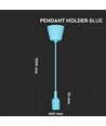 Suspension E27 en silicone bleu clair - câble 1m, sans source lumineuse