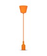 Suspension E27 en silicone orange, 60W - 100cm, IP20, sans source lumineuse