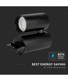 Spot sur rail triphasé 30W, RA95 - Noir, 6400K, 24 degrés, 5 ans de garantie