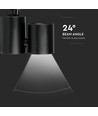 15W LED skenspot, RA95 - 24 grader, Svart, 5 års garanti