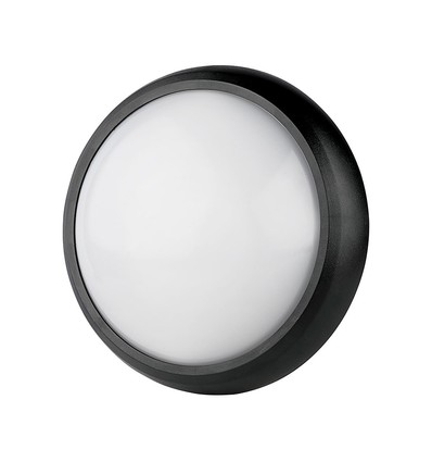 12W LED taklampa - IP54, Ø22cm, svart kant, 3000K, inkl. ljuskälla