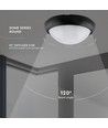 Plafonnier LED 12W - IP54, Ø22cm, bord noir, 3000K, source lumineuse incl.