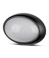 12W oval LED tak/vegglampe - IP54, sort, 3000K, 24,2 x 16,5 cm