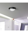 Plafonnier/applique LED ovale 12W - IP54, noir, 3000K, 24,2 x 16,5 cm