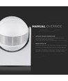 Détecteur de mouvement avec commande manuelle - Blanc, IP44, jusqu'à 300W LED
