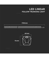 150cm 50W dæmpbar LED Linear Follow Trunking - 160lm/W, 90°, 4000K, til skinnesystem, ophængt montering